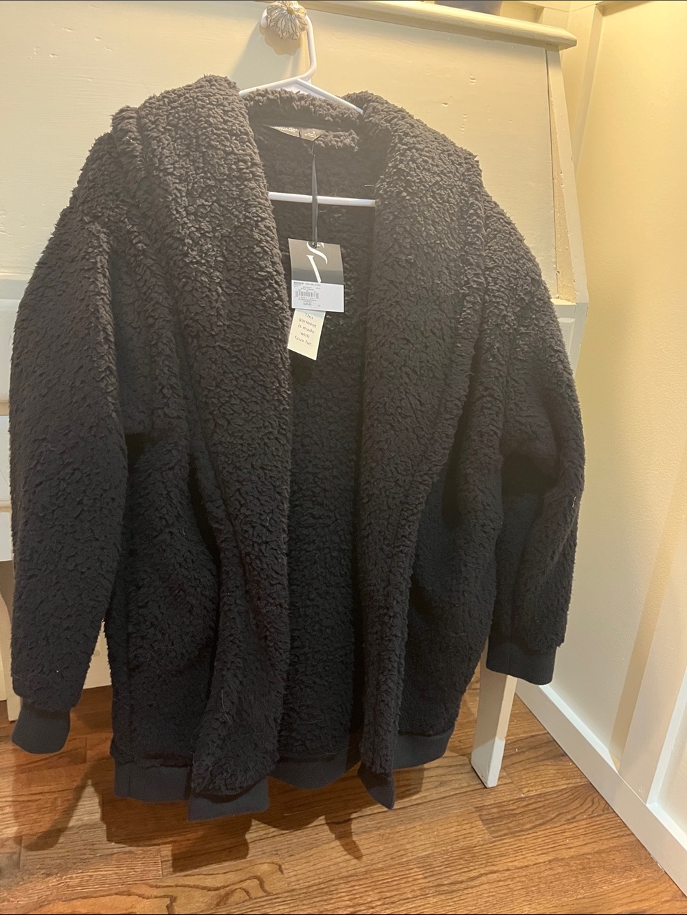 Kohl's Black Faux-Fur Sherpa Cardigan